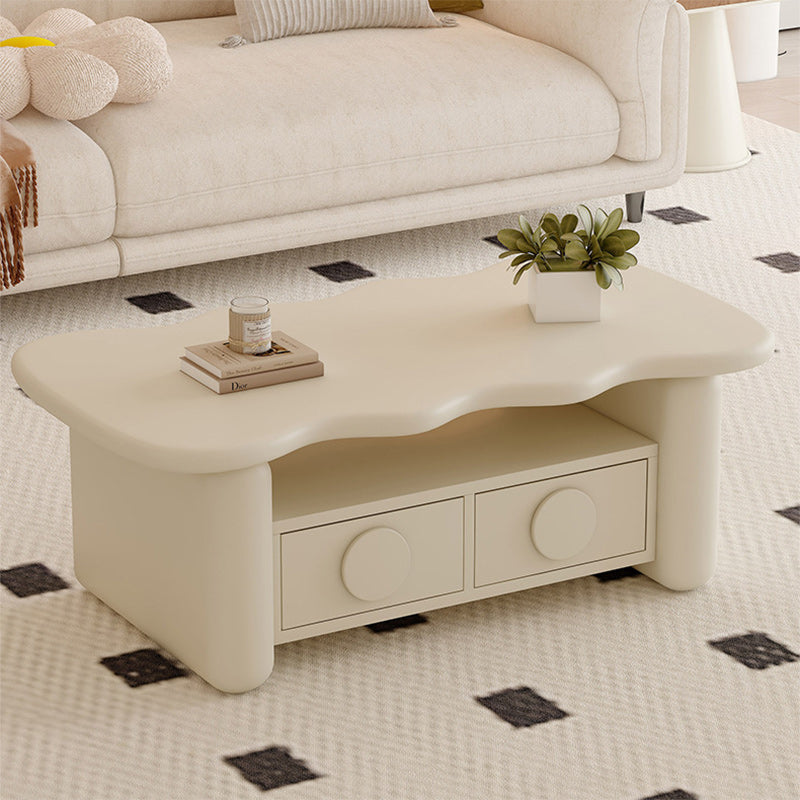 Table basse contemporaine nordique rectangulaire à plusieurs couches en bois massif et en panneaux de fibres avec matériel, 3 niveaux pour le salon 