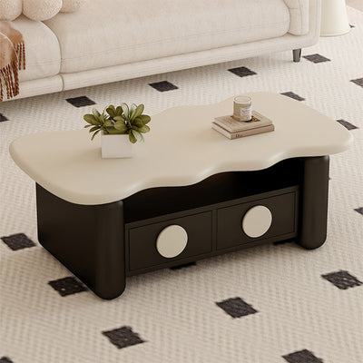 Table basse contemporaine nordique rectangulaire à plusieurs couches en bois massif et en panneaux de fibres avec matériel, 3 niveaux pour le salon 