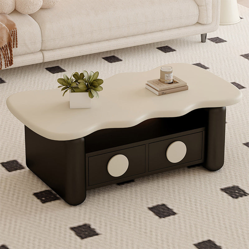 Table basse contemporaine nordique rectangulaire à plusieurs couches en bois massif et en panneaux de fibres avec matériel, 3 niveaux pour le salon 