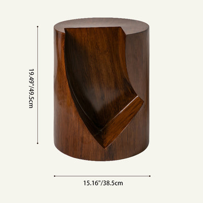 Table d'appoint cylindrique en résine de verre nordique contemporain à 2 niveaux pour salon 