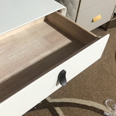 Mesita de noche cuadrada nórdica contemporánea de cubo artificial de tablero de madera maciza con 2 cajones para dormitorio 