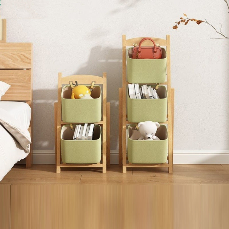 Modern Simplicity Square Fabric Box Solid Wood 2/3/4 - Storage Side Table For Living Room