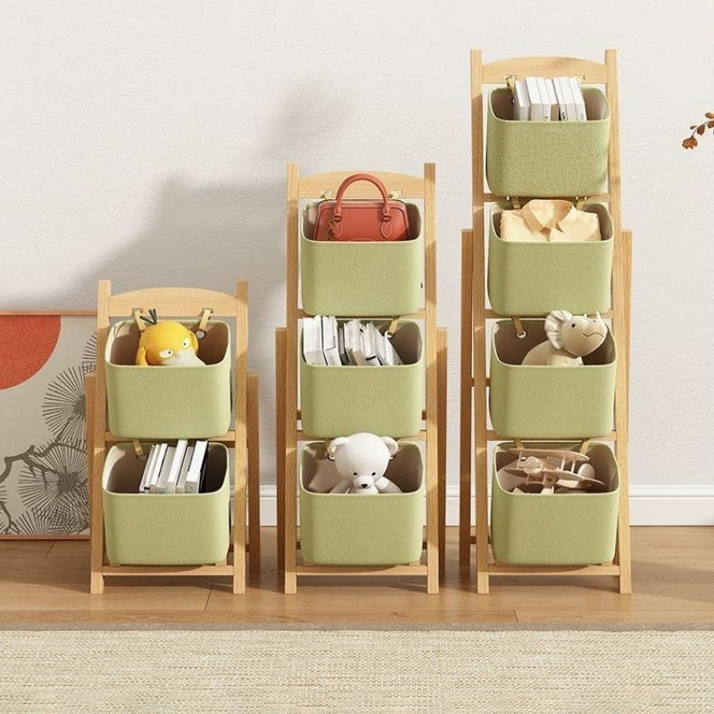 Modern Simplicity Square Fabric Box Solid Wood 2/3/4 - Storage Side Table For Living Room