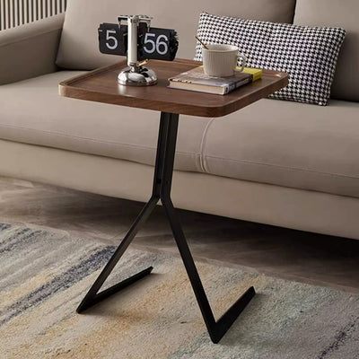Table d'appoint contemporaine nordique en fer à géométrie carrée et densité 1 - niveau pour salon 