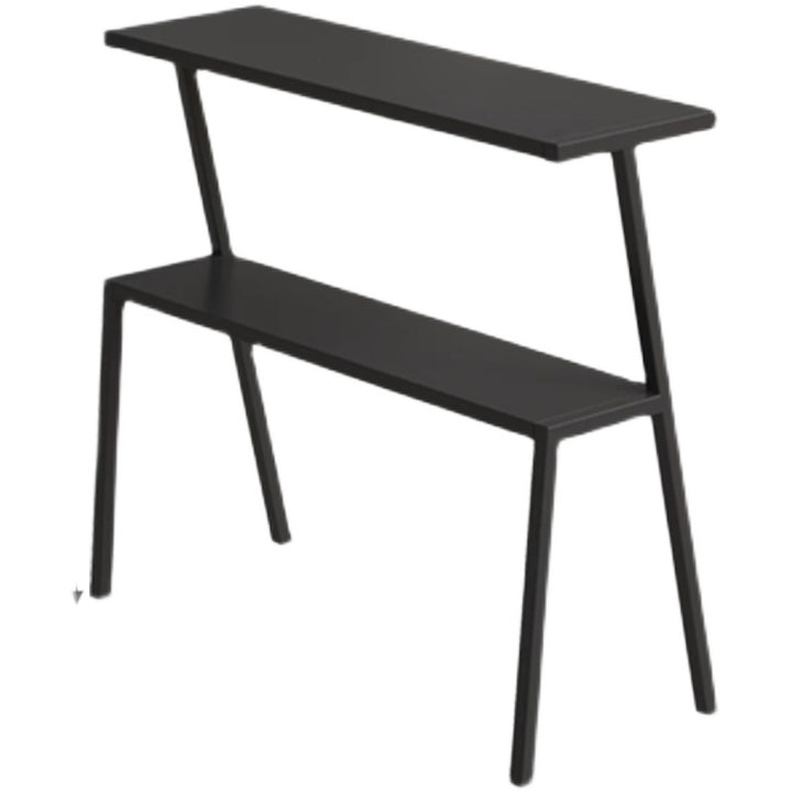 Modern Minimalist Rectangle Full Iron Side Table 2 - Tier For Living Room