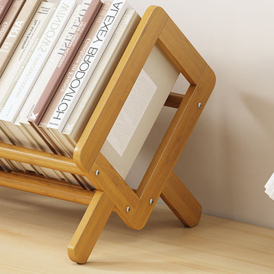 Modern Minimalist Rhombus Bamboo Bookshelf For Living Room