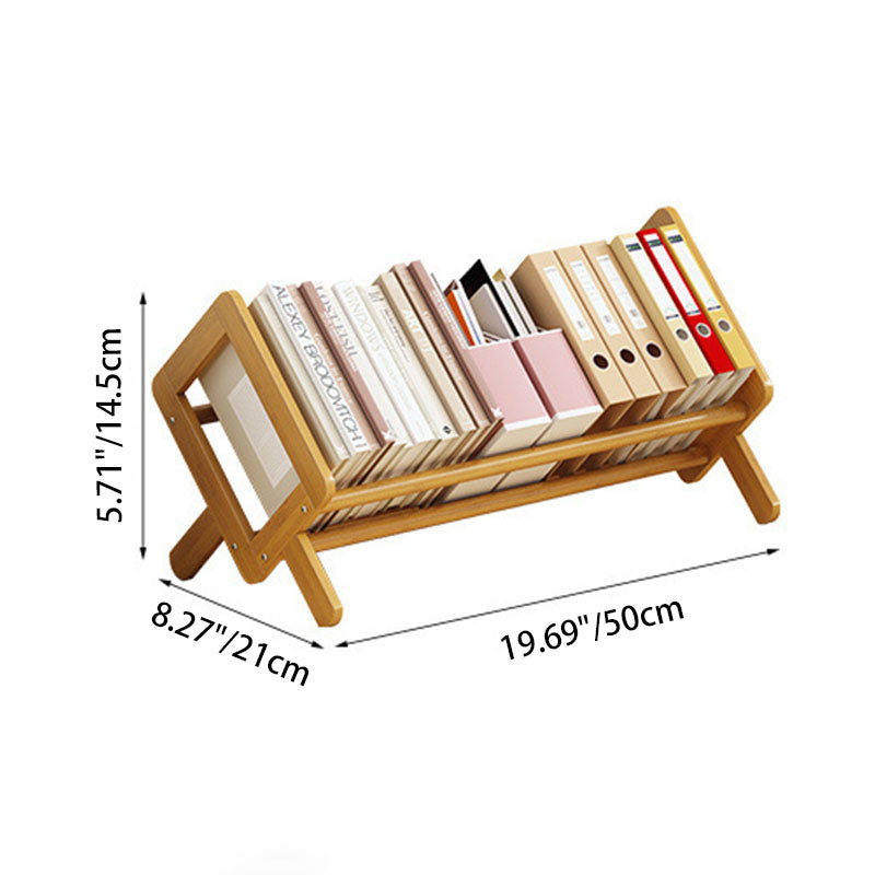 Modern Minimalist Rhombus Nan Bamboo Bookshelf For Living Room