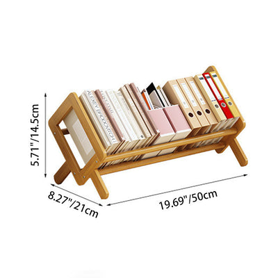 Modern Minimalist Rhombus Bamboo Bookshelf For Living Room