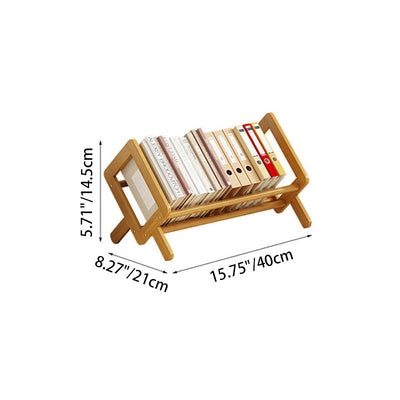 Modern Minimalist Rhombus Bamboo Bookshelf For Living Room