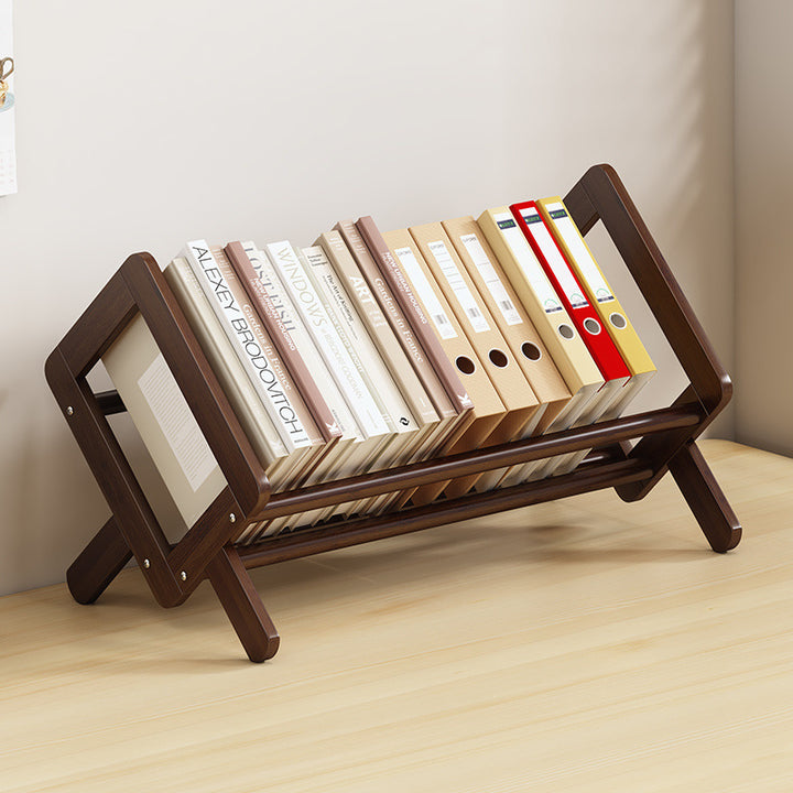 Modern Minimalist Rhombus Nan Bamboo Bookshelf For Living Room