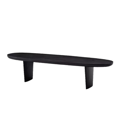 Contemporary Scandinavian Oval Pine Coffee Table 2-Leg For Living Room