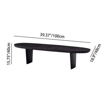 Contemporary Scandinavian Oval Pine Coffee Table 2-Leg For Living Room