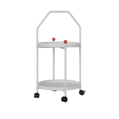 Modern Minimalist Movable Round Iron Side Table 2-Tier For Living Room