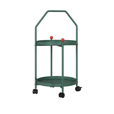 Modern Minimalist Movable Round Iron Side Table 2-Tier For Living Room