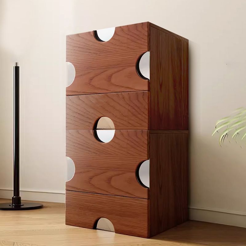 Traditional Vintage Square Hardware MDF Plywood Stainless Steel Storage Cabinet 2-Drawer For Bedroom