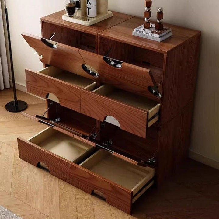 Traditional Vintage Square Hardware MDF Plywood Stainless Steel Storage Cabinet 2-Drawer For Bedroom
