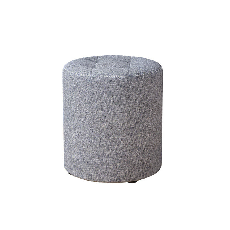 Modern Minimalist Round Solid Wood Cotton Linen Sponge Low Stool Backless Armless For Living Room