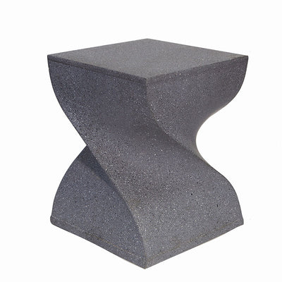 Contemporary Creative Square Spiral Magnesium Oxide Side Table 1-Tier For Living Room