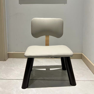 Chaise sans accoudoirs pour enfants moderne minimaliste en bois massif carré avec dossier en éponge et simili cuir pour salon 