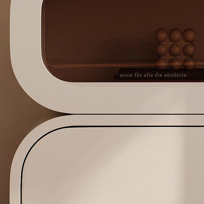 Table de chevet moderne minimaliste carré en bois massif avec verre à 2 tiroirs pour chambre 