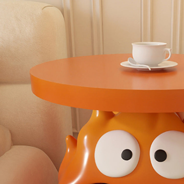 Contemporary Creative Kids Flame-Shaped Resin Side Table 1-Tray For Living Room