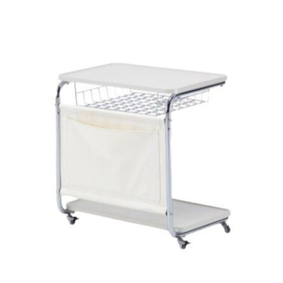 Modern Minimalist Movable Square PU Leather Metal Vacuum-Formed Board Side Table 3-Tier For Living Room