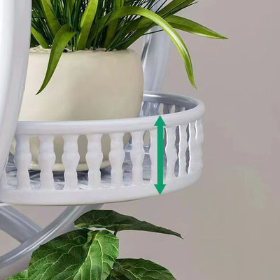 Modern Minimalist Movable Round Ferris Wheel-Shaped Iron Display Rack 4/6/8-Tray For Balcony