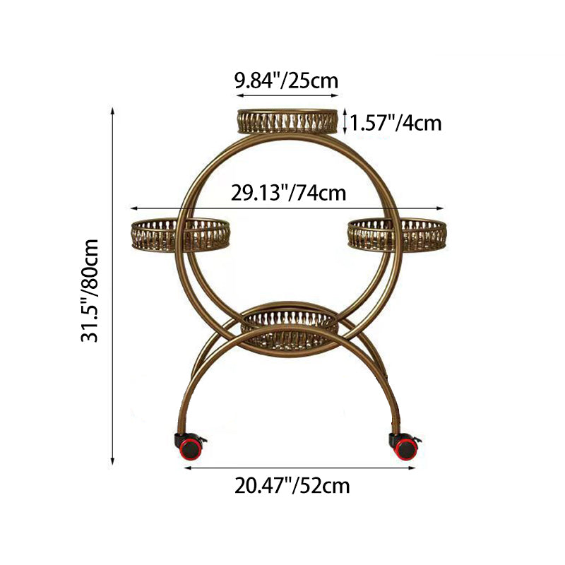 Modern Minimalist Movable Round Ferris Wheel-Shaped Iron Display Rack 4/6/8-Tray For Balcony