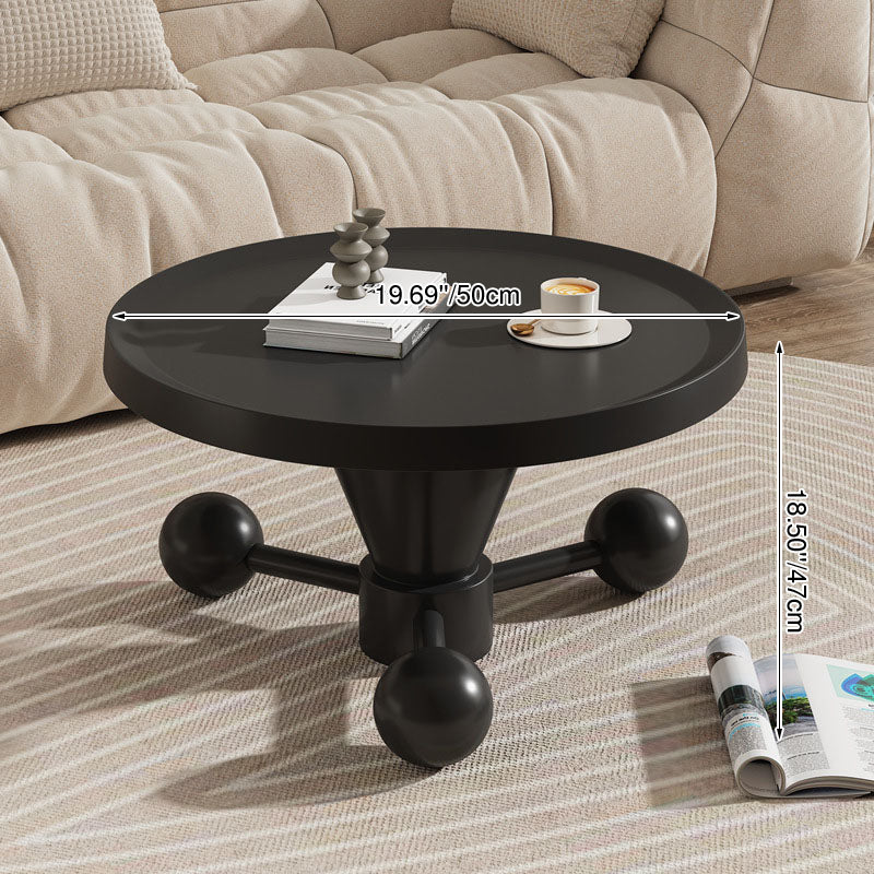 Contemporary Nordic Round Metal Coffee Table 1-Tier For Living Room