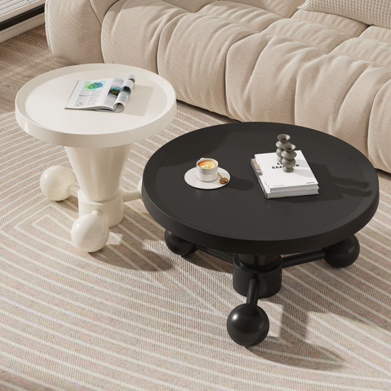 Contemporary Nordic Round Metal Coffee Table 1-Tier For Living Room
