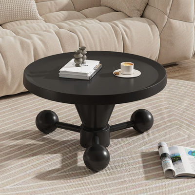 Contemporary Nordic Round Metal Coffee Table 1-Tier For Living Room
