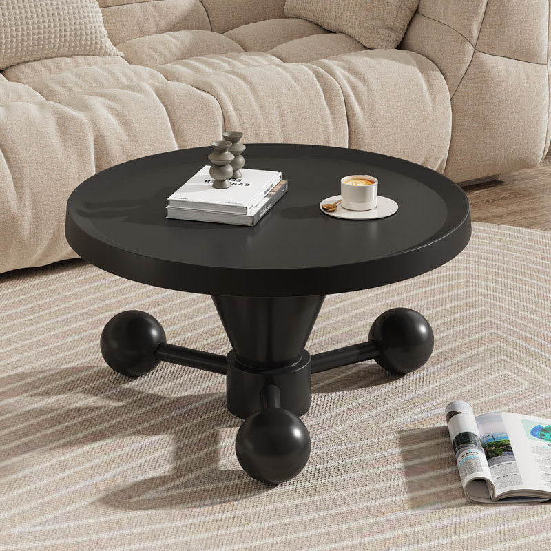 Contemporary Nordic Round Metal Coffee Table 1-Tier For Living Room