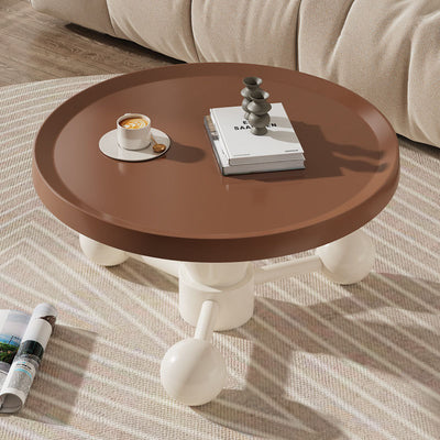 Contemporary Nordic Round Metal Coffee Table 1-Tier For Living Room