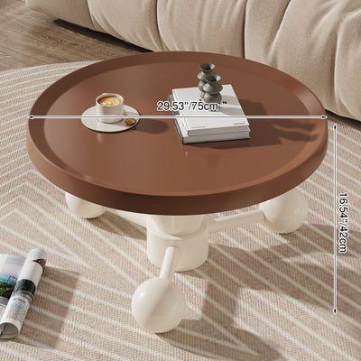 Contemporary Nordic Round Metal Coffee Table 1-Tier For Living Room