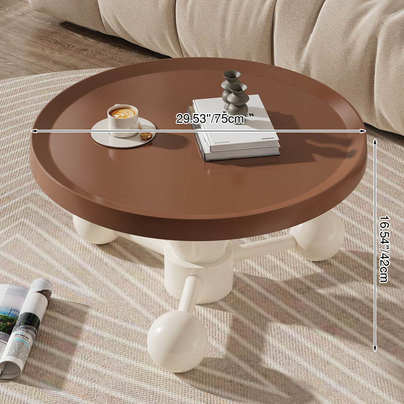 Contemporary Nordic Round Metal Coffee Table 1-Tier For Living Room