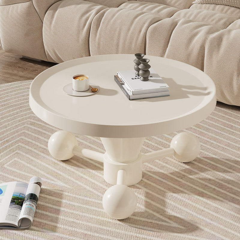 Contemporary Nordic Round Metal Coffee Table 1-Tier For Living Room