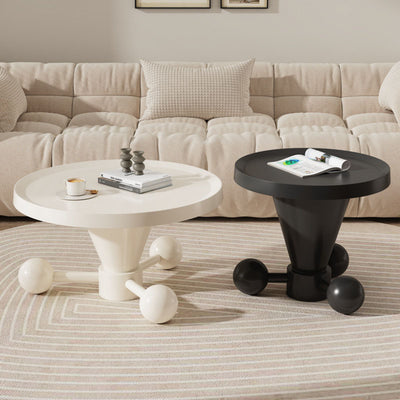 Contemporary Nordic Round Metal Coffee Table 1-Tier For Living Room