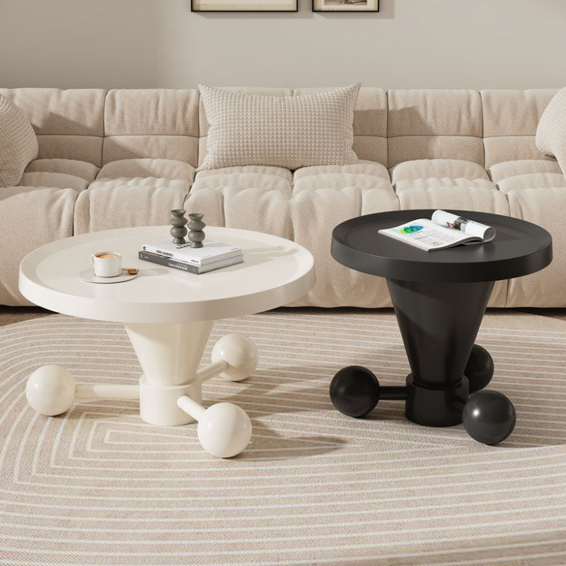 Contemporary Nordic Round Metal Coffee Table 1-Tier For Living Room
