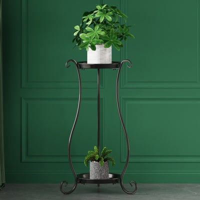 Modern Minimalist Round Iron Display Rack 2-Tray For Living Room