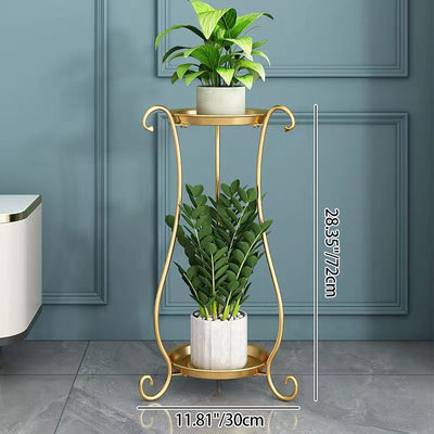 Modern Minimalist Round Iron Display Rack 2-Tray For Living Room