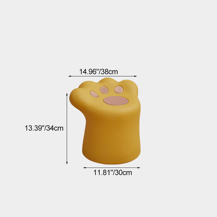 Contemporary Nordic Cylindrical Cat Paw Shape PE Side Table Low Stool Chair For Living Room