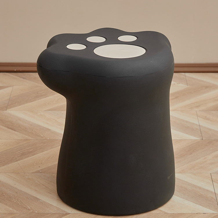 Contemporary Nordic Cylindrical Cat Paw Shape PE Side Table Low Stool Chair For Living Room
