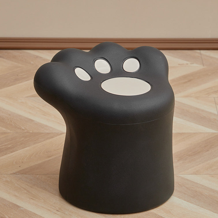Contemporary Nordic Cylindrical Cat Paw Shape PE Side Table Low Stool Chair For Living Room
