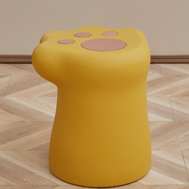 Contemporary Nordic Cylindrical Cat Paw Shape PE Side Table Low Stool Chair For Living Room