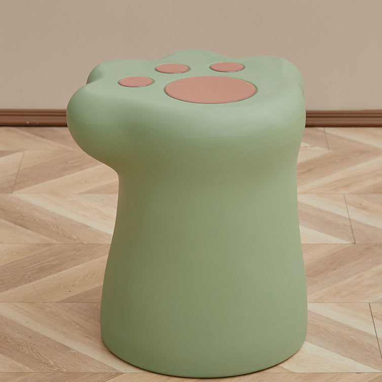 Contemporary Nordic Cylindrical Cat Paw Shape PE Side Table Low Stool Chair For Living Room