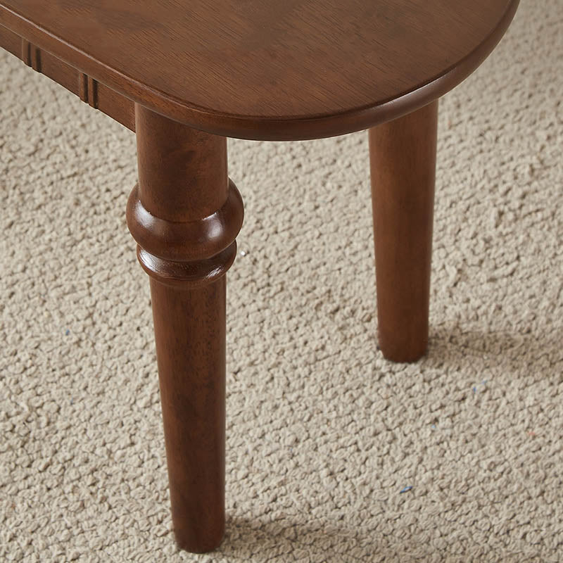 Traditional Vintage Oval Rubberwood Bench Backless Armless For Entryway