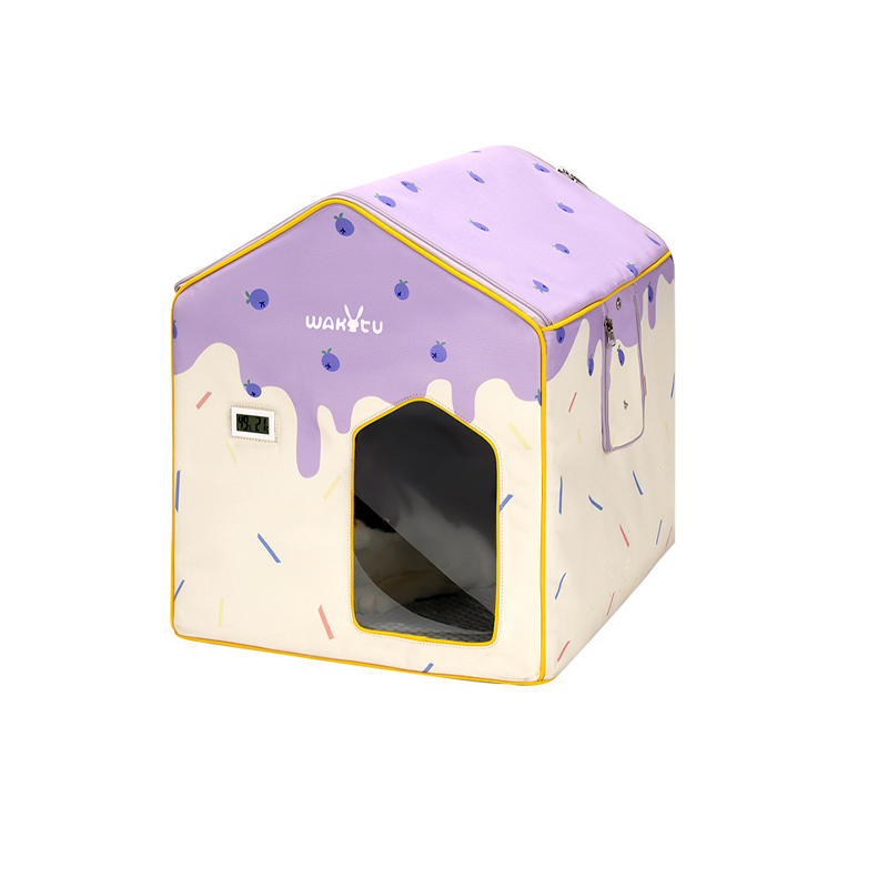 Contemporary Creative House Shape Oxford Fabric Aluminum Foil Insulation Plastic Foldable Cat Bed For Living Room