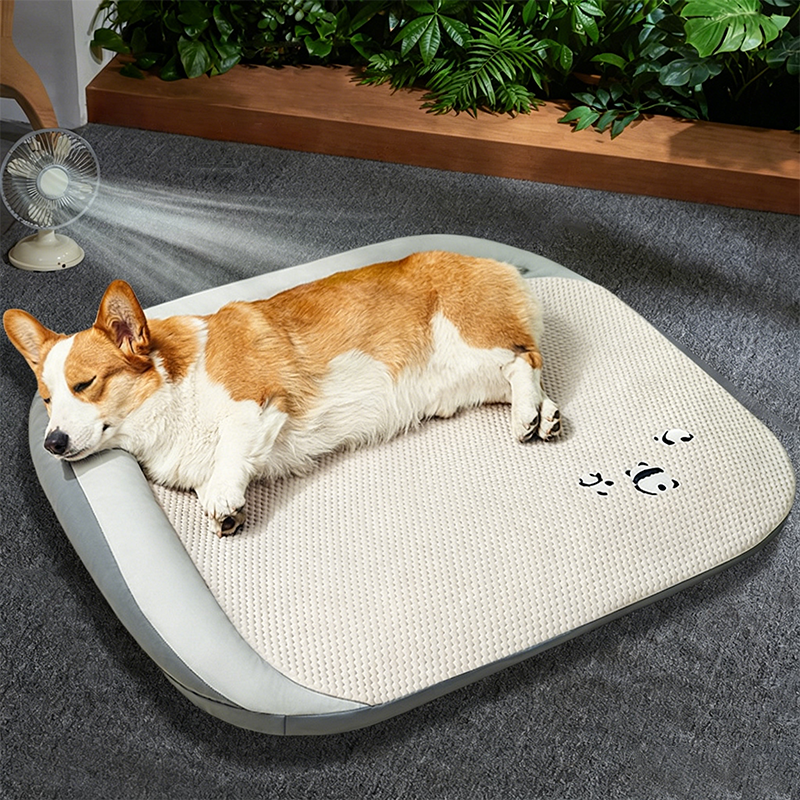 Contemporary Creative Rectangular Synthetic Fabric Cooling Fabric Dog Bed Pet Bed For Living Room