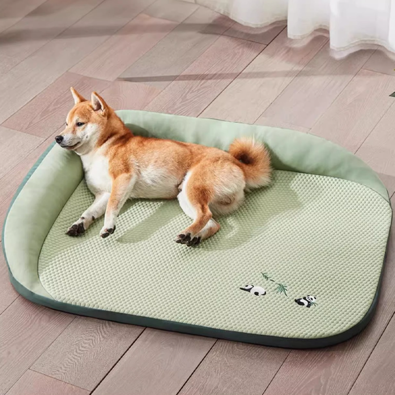 Contemporary Creative Rectangular Synthetic Fabric Cooling Fabric Dog Bed Pet Bed For Living Room