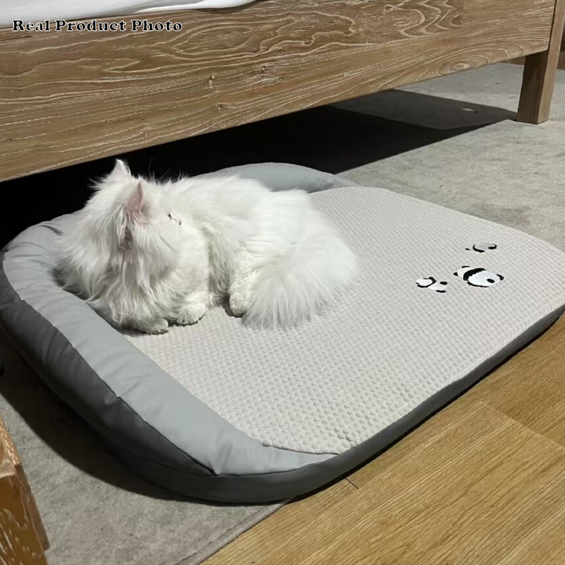 Contemporary Creative Rectangular Synthetic Fabric Cooling Fabric Dog Bed Pet Bed For Living Room